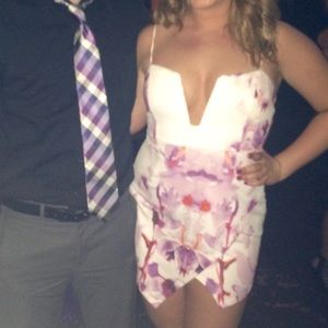 Low cut multi color mini dress